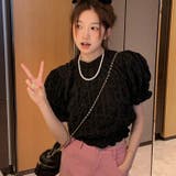 ブラック | 【SHOPLIST限定】トップスブラウスパフスリーブ | 17kg