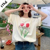 【赤字覚悟！処分セール】トップスＴシャツ半袖カジュアル花柄ロゴオシャレ | 17kg | 詳細画像1 