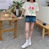 【赤字覚悟！処分セール】トップスＴシャツ半袖カジュアル花柄ロゴオシャレ | 17kg | 詳細画像12 