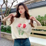 【赤字覚悟！処分セール】トップスＴシャツ半袖カジュアル花柄ロゴオシャレ | 17kg | 詳細画像5 