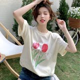 【赤字覚悟！処分セール】トップスＴシャツ半袖カジュアル花柄ロゴオシャレ | 17kg | 詳細画像7 
