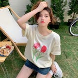 【赤字覚悟！処分セール】トップスＴシャツ半袖カジュアル花柄ロゴオシャレ | 17kg | 詳細画像8 