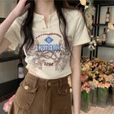 【SHOPLIST限定】トップスＴシャツ半袖Ⅴネックロゴオシャレ【ピン無し】 | 17kg | 詳細画像2 