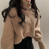 【SHOPLIST限定】カジュアルな2way襟のニットカーディガン | 17kg | 詳細画像3 