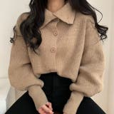 【SHOPLIST限定】カジュアルな2way襟のニットカーディガン | 17kg | 詳細画像6 