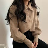 【SHOPLIST限定】カジュアルな2way襟のニットカーディガン | 17kg | 詳細画像7 