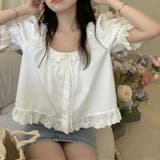 【赤字覚悟!処分セール】トップスレースブラウスクルーネック女性らしい | 17kg | 詳細画像3