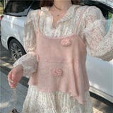 【赤字覚悟!処分セール】優しい雰囲気漂う立体花柄ニットキャミソール | 17kg | 詳細画像17