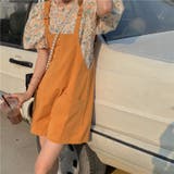 オールインワンパンツ+トップス2点セットサロペット花柄ブラウス | 17kg | 詳細画像2 