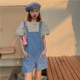 オールインワンパンツ+トップス2点セットサロペット花柄ブラウス | 17kg | 詳細画像24 