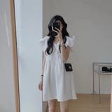 ホワイト | 【赤字覚悟!処分セール】ワンピースひざ丈Ⅴネックノースリーブカジュアルフリルオシ… | 17kg