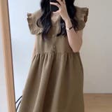 【赤字覚悟!処分セール】ワンピースひざ丈Ⅴネックノースリーブカジュアルフリルオシ… | 17kg | 詳細画像4