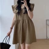 【赤字覚悟!処分セール】ワンピースひざ丈Ⅴネックノースリーブカジュアルフリルオシ… | 17kg | 詳細画像5