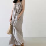 アプリコット | 【SHOPLIST限定】ロングキャミワンピース綿麻ノースリーブ | 17kg