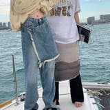 【赤字覚悟!処分セール】デニムロングパンツハイウエストデザインカジュアル不規則 | 17kg | 詳細画像10