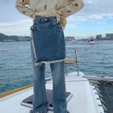 【赤字覚悟!処分セール】デニムロングパンツハイウエストデザインカジュアル不規則 | 17kg | 詳細画像11