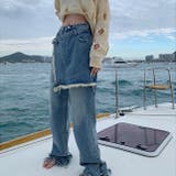 【赤字覚悟!処分セール】デニムロングパンツハイウエストデザインカジュアル不規則 | 17kg | 詳細画像2