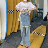 【赤字覚悟!処分セール】デニムロングパンツハイウエストデザインカジュアル不規則 | 17kg | 詳細画像9