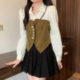 【SHOPLIST限定】フェイクレイヤード長袖シャツコーデュロイキャミソー | 17kg | 詳細画像4 