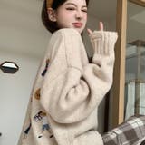 【SHOPLIST限定】韓国ファッション刺繍入りニットセーター | 17kg | 詳細画像13 