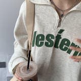 【SHOPLIST限定】韓国ファッション英字プリントスウェットハーフジップ | 17kg | 詳細画像10 