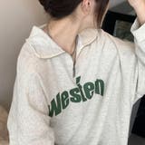 【SHOPLIST限定】韓国ファッション英字プリントスウェットハーフジップ | 17kg | 詳細画像12 