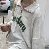 【SHOPLIST限定】韓国ファッション英字プリントスウェットハーフジップ | 17kg | 詳細画像13 