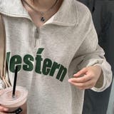 【SHOPLIST限定】韓国ファッション英字プリントスウェットハーフジップ | 17kg | 詳細画像14 