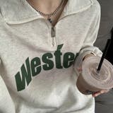 【SHOPLIST限定】韓国ファッション英字プリントスウェットハーフジップ | 17kg | 詳細画像3 