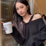 【SHOPLIST限定】ハイエンドのオフショルダーニットセータートップス | 17kg | 詳細画像3 
