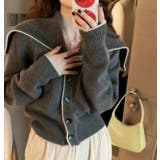 大人のフレンチガーリー。セーラーカラー配色カーディガンニット | 17kg | 詳細画像3 