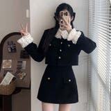 女性らしい魅力を引き立て!袖口プリーツダッフルコート+スカート2点セットアップ | 17kg | 詳細画像3