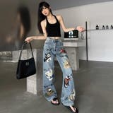 【SHOPLIST限定】おしゃれでリラックスした雰囲気!落書きデニムパンツ | 17kg | 詳細画像16