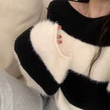 トレンド感たっぷりで着映える!太めのボーダーセーターニット | 17kg | 詳細画像11 