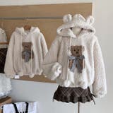 もこもこ冬の可愛さ。リボンクマ柄ボアトップス＆チェックスカート | 17kg | 詳細画像2 