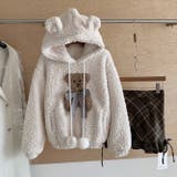 もこもこ冬の可愛さ。リボンクマ柄ボアトップス＆チェックスカート | 17kg | 詳細画像6 