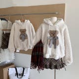 もこもこ冬の可愛さ。リボンクマ柄ボアトップス＆チェックスカート | 17kg | 詳細画像3 