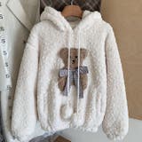 もこもこ冬の可愛さ。リボンクマ柄ボアトップス＆チェックスカート | 17kg | 詳細画像14 