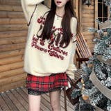 冬クリスマスの主役1枚！英字柄編みニットセータートップス | 17kg | 詳細画像8 