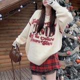 冬クリスマスの主役1枚！英字柄編みニットセータートップス | 17kg | 詳細画像9 
