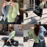 甘辛系ガールズ☆配色 ドット ポケット ニットカーディガン | 17kg | 詳細画像3 