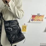 ユニセックス☆ダーク スタッズ ライダース バケット ショルダーバッグ | 17kg | 詳細画像2