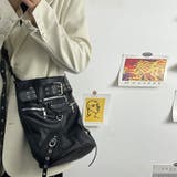 ユニセックス☆ダーク スタッズ ライダース バケット ショルダーバッグ | 17kg | 詳細画像11