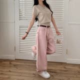 甘辛系ガールズ☆ハイウエスト ハート ポケット ワイドデニムパンツ | 17kg | 詳細画像12