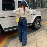 甘辛系ガールズ☆ハイウエスト ボタン ワイド ストレート デニムパンツ | 17kg | 詳細画像5