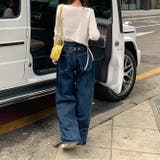 甘辛系ガールズ☆ハイウエスト ボタン ワイド ストレート デニムパンツ | 17kg | 詳細画像7