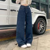 甘辛系ガールズ☆ハイウエスト ボタン ワイド ストレート デニムパンツ | 17kg | 詳細画像10