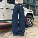 甘辛系ガールズ☆ハイウエスト ボタン ワイド ストレート デニムパンツ | 17kg | 詳細画像18