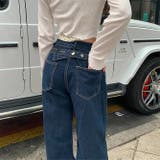 甘辛系ガールズ☆ハイウエスト ボタン ワイド ストレート デニムパンツ | 17kg | 詳細画像21