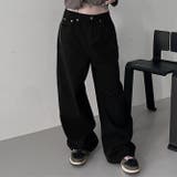 甘辛系ガールズ☆ハイウエスト ボタン ワイド ストレート デニムパンツ | 17kg | 詳細画像22